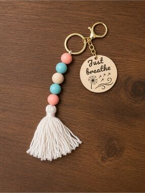 Tassel Keychain/ Wristlet with Silicone Beads | Customizable